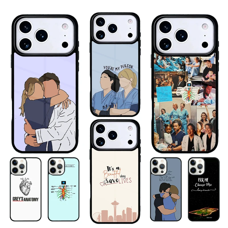 Capa de celular Grey's Anatomy compatível com iPhone 17 Air, 16E, 15, 14, 13, 12, 11 Pro Max, 17 Air