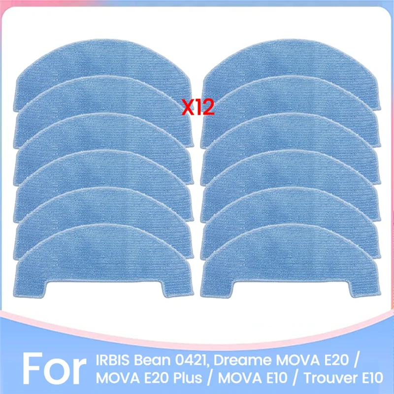 

N83R Набор тканевых подушечек для швабры Fordreame MOVA E20 / MOVA E20 Plus / MOVA E10 / Trouver E10 Forirbis Bean 0421 Запчасти для пылесоса 12 шт.