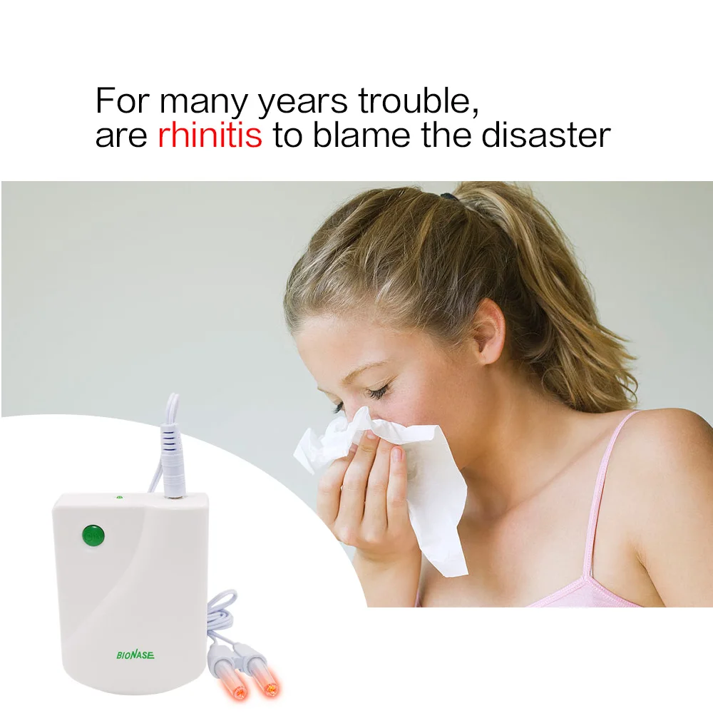 Nose Rhinitis Sinusitis Cure BioNase Laser Therapy Hay Fever Low Frequency Pulse Nose Massage Runny Sneeze Treatment Machine