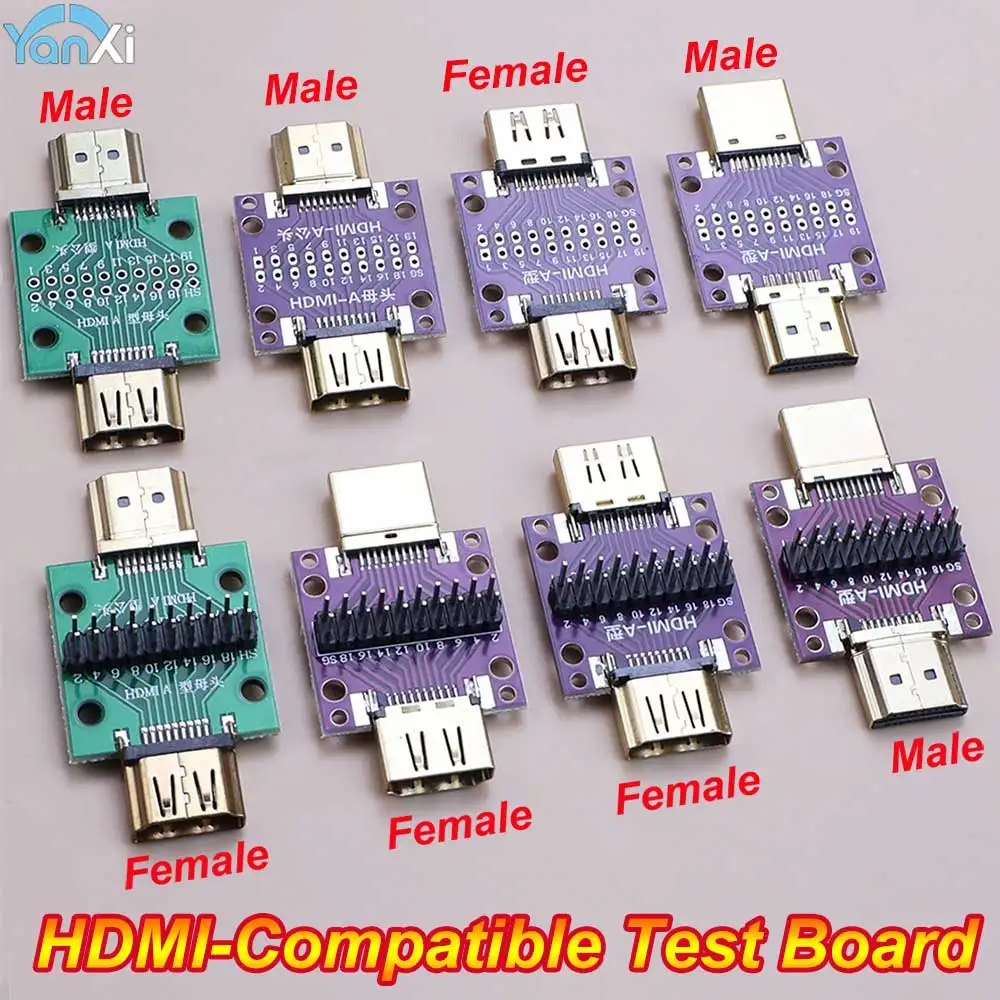1PC HDMI Test Board Male/Female To Male/Female Adapter Board With PCB Board 2.54mm Pitch 20P IP Conversion Circuit Board Module