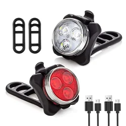 Bicycle Front Rear Light Bike Warning Taillight USB Rechargeable LED Bike Light Waterproof MTB Cycling Lamp Bike Accessories