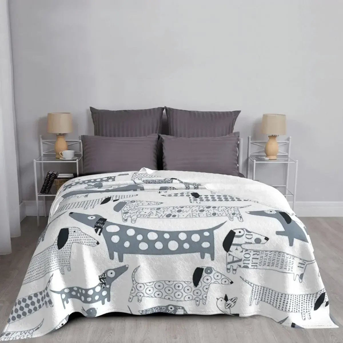 Dackel Hund Decken Tier Cartoon Flannel Neuheit atmungsaktive Blanke für Chair Bezug Sofa Spring/Autumn
