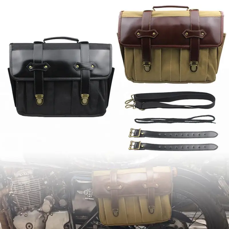 Motorcycle Side Bag Motorcycle Storage Bags Water-Resistant Motorcycle Bag Vintage Motor Saddle Pannier Bag Waterproof Motor