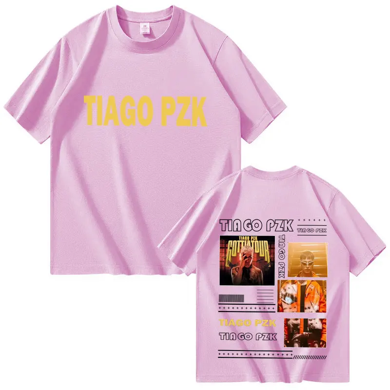 العصرية مغني الراب TIAGO PZK الرسومات 2025 ميرش تي شيرت الرجال عادية تي شيرتات قصيرة الاكمام رجل Crewneck البوب التي شيرت الشارع الشهير للجنسين #3
