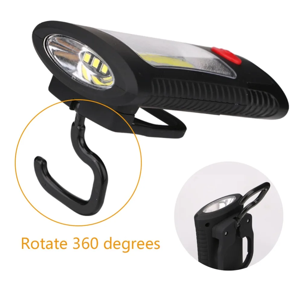 2 Mode Multifunctional Portable COB LED Magnetic Folding Hook Working Inspection Light Flashlight Torch Lanterna Lamp USE 3xAAA