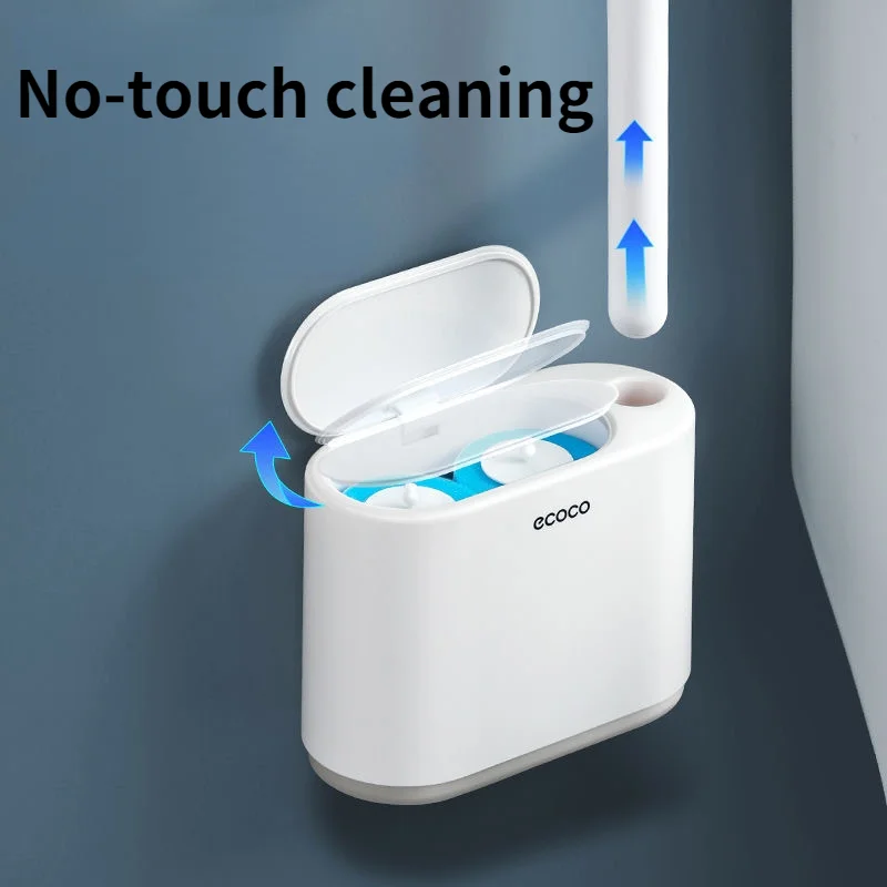 ECOCO Disposable Toilet Brush Household Cleaner Wall Mounted Artifact Bathroom Floor Cleaning Home Helper Storage Box Case Set