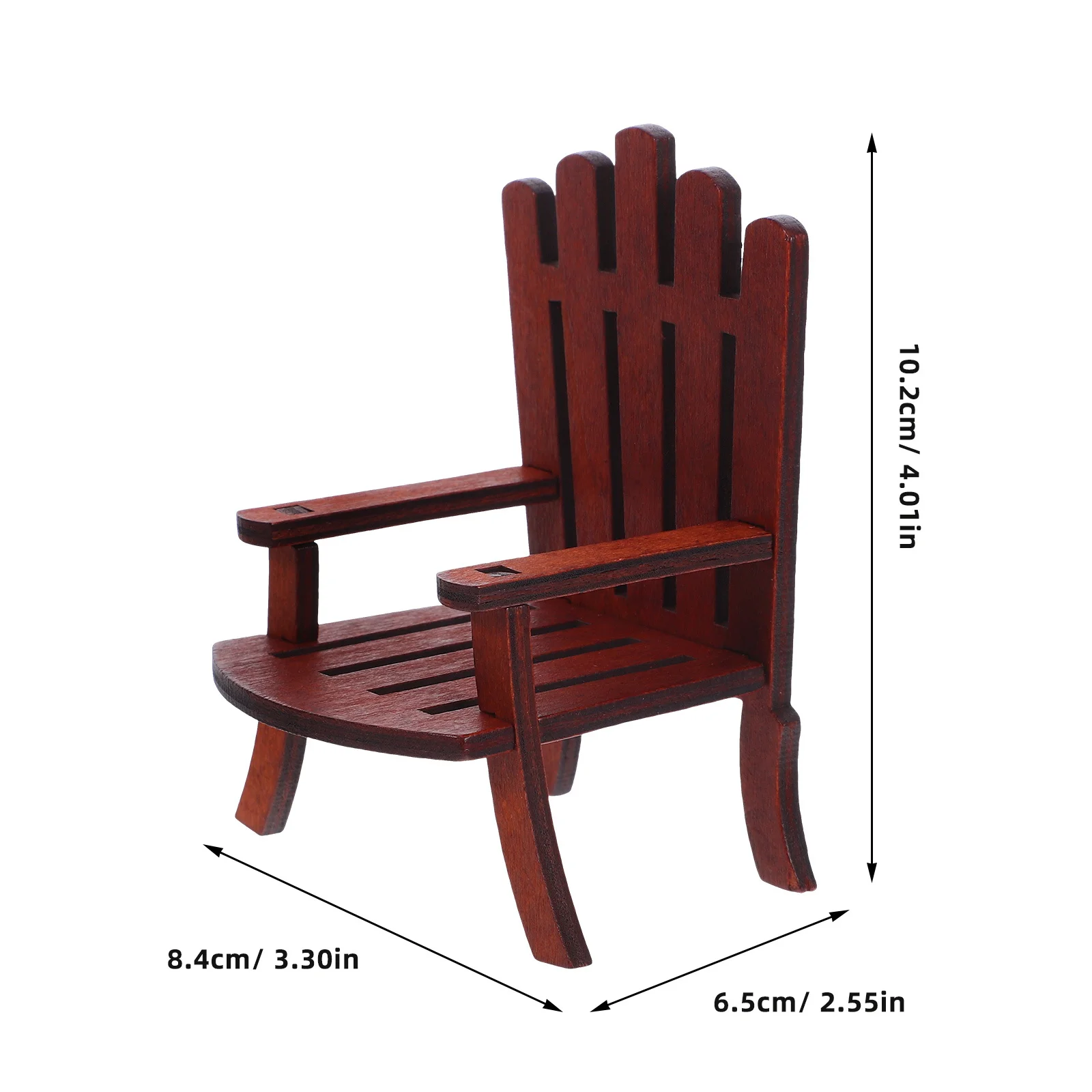 2 個ミニチュア木製ビーチチェア手彫り模擬ドールハウス家具ポータブル小さな椅子夏のテーマガーデン妖精の装飾