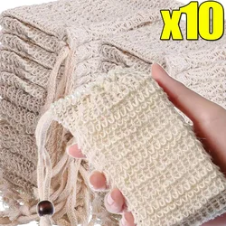 1/10PCS Hangable Soap Net Bags Hand-Made Pure Cotton Soap Foaming Mesh Bags Body Deep Cleaning Bubble Helper Bathroom Supplies