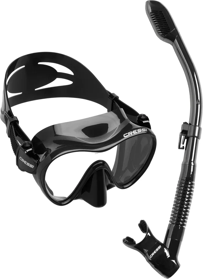 Cressi F1 Frameless mask + Dry Snorkel Combo for Adult