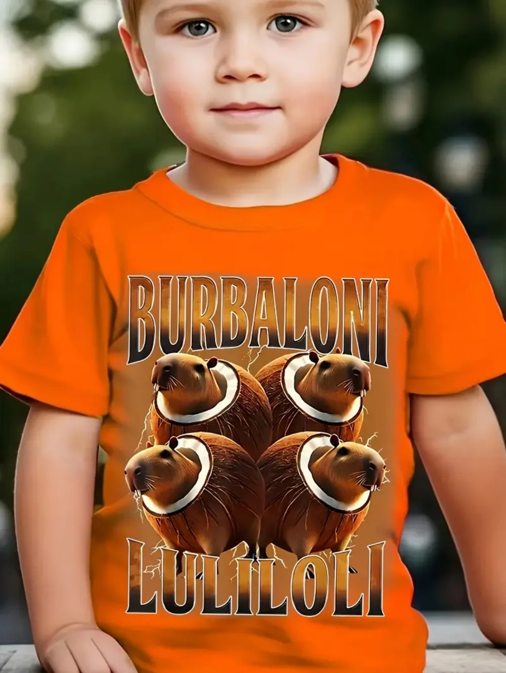 تي شيرت إيطالي من Brainrot للأطفال الأولاد والبنات تي شيرت صيفي جديد بأكمام قصيرة تي شيرت تونغ تونغ صحور موضة ملابس أطفال للأولاد