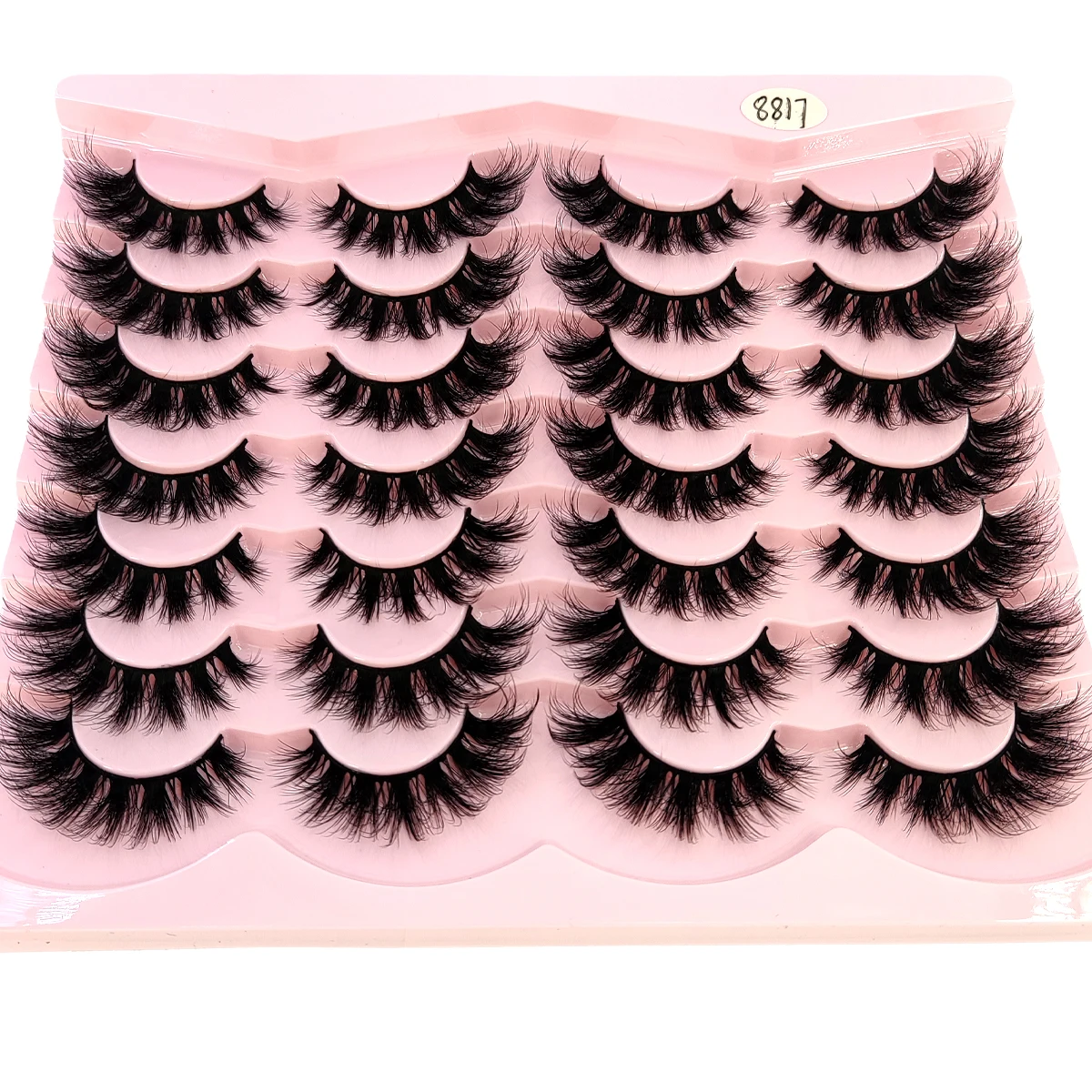 New 14 pairs of 3D artificial mink eyelashes with fluffy and flexible curls natural feather effect lightweight flexible eyelashe