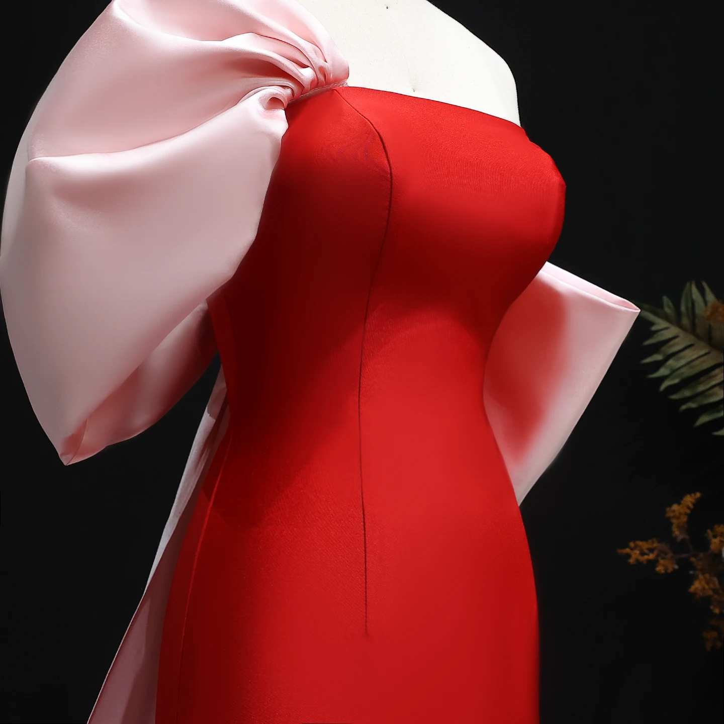 シャロンはレッドマーメイドオフショルダーアラビア語 فساتين سهرة弓袖女性のウェディングパーティードレス SF366 カスタマイズ