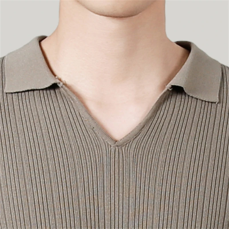 

Эластичные вискозные рубашки поло для мужчин с коротким рукавом и v-образным вырезом, летний качественный трикотаж, мягкие удобные повседневные майки De Hombre