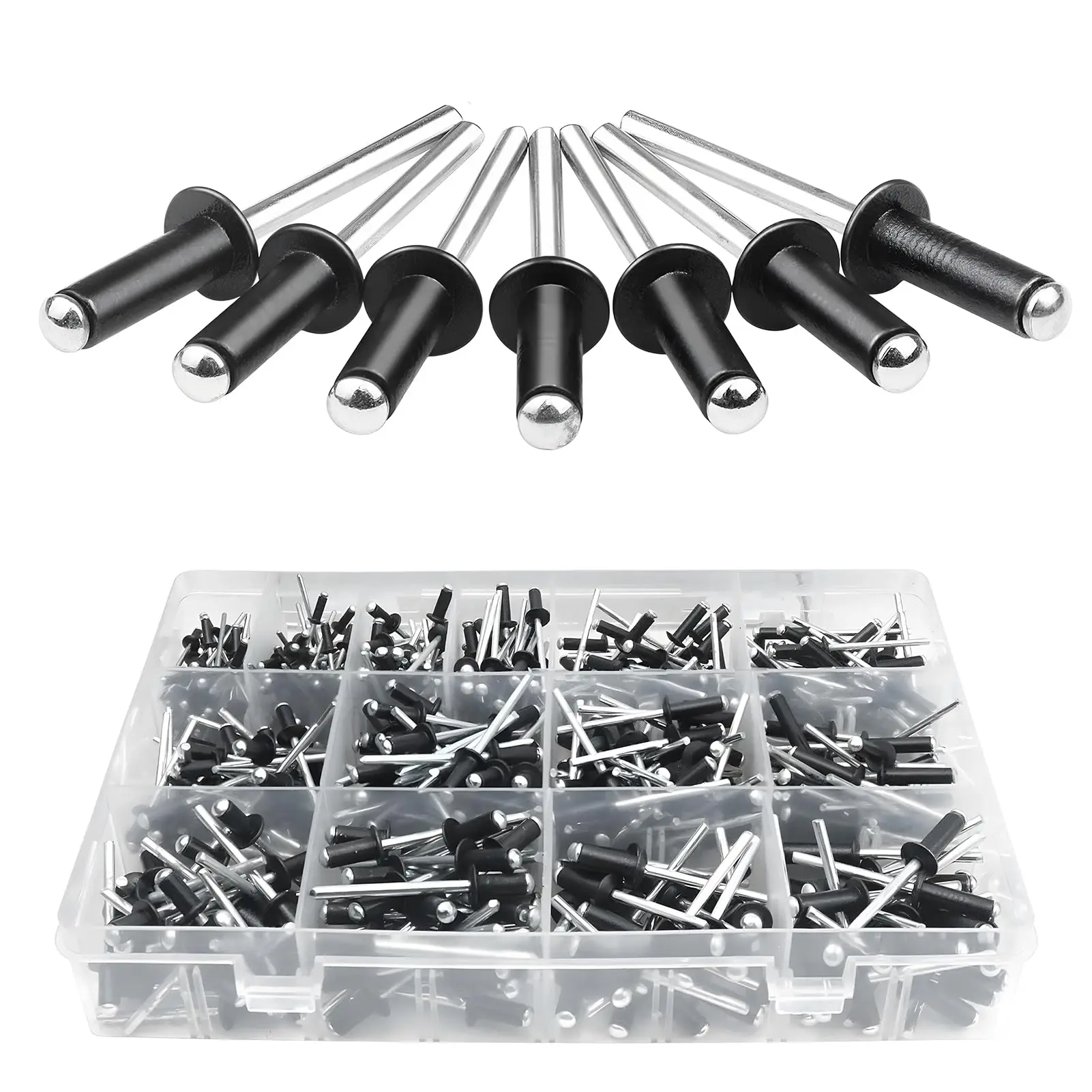Pop Rivets Assortment Kit 14 Sizes Aluminum Blind Rivets Assorted Blind Rivets for Metal Furniture Automotive Rivets Set