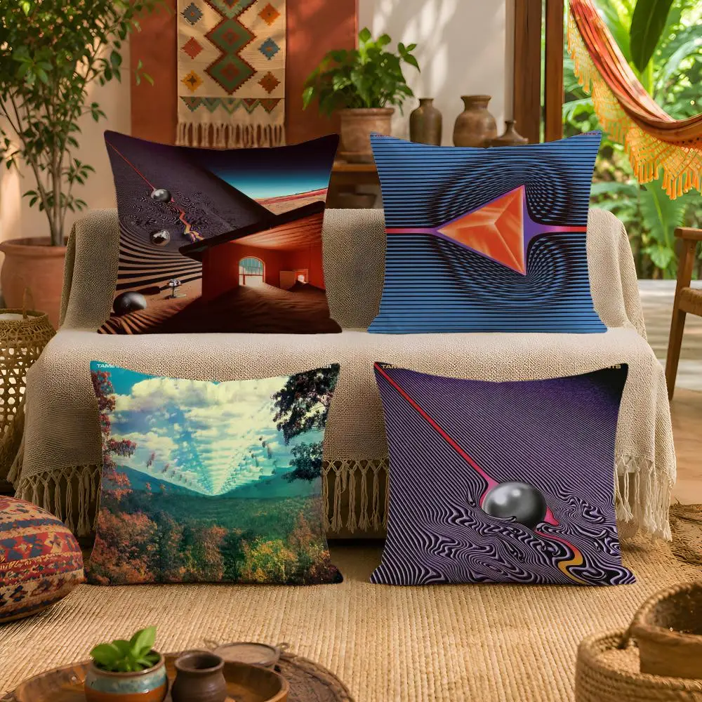 T-Tame Impala Band Cushion Cover 1pc Square Plush Pillow Cover Soft Fuzzy Removable Washable Sofa Bed Bedroom Decor