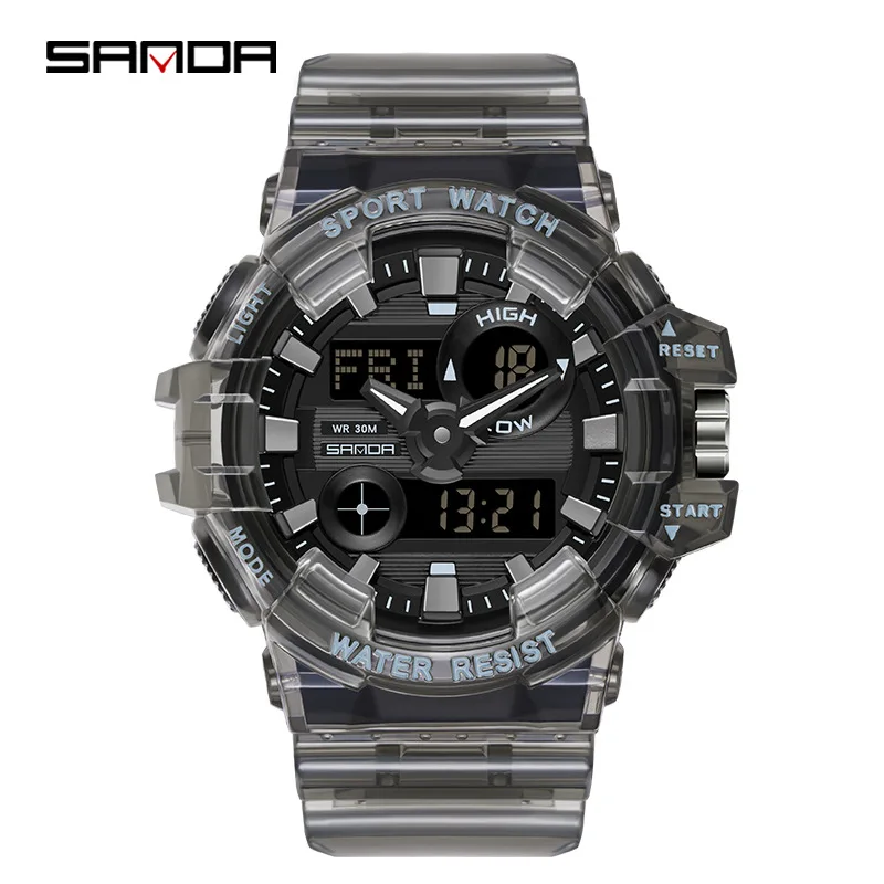 SANDA 3100 Top Brand 2023 New Men\'s Watches Sport Military Quartz Watch for Men Digital Watch Waterproof Clock relogio masculino