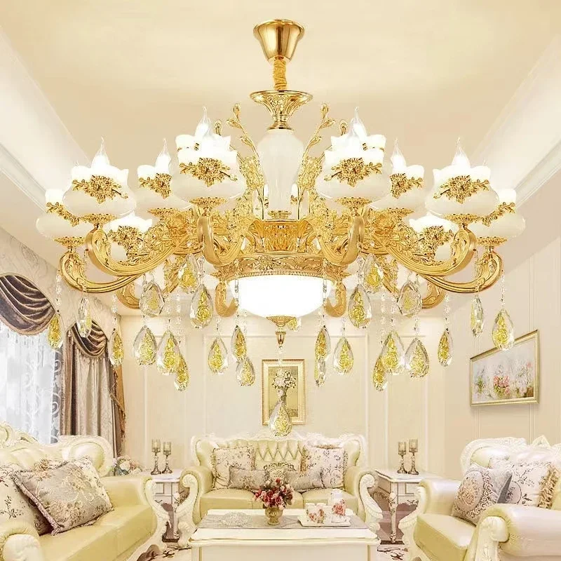 

Nordic Luxury Gold Crystal LED Ceiling Chandelier LOFT Villa Lustre LED Pendant Lamp Living Room Hotel Hall Decor Hanging Lamps