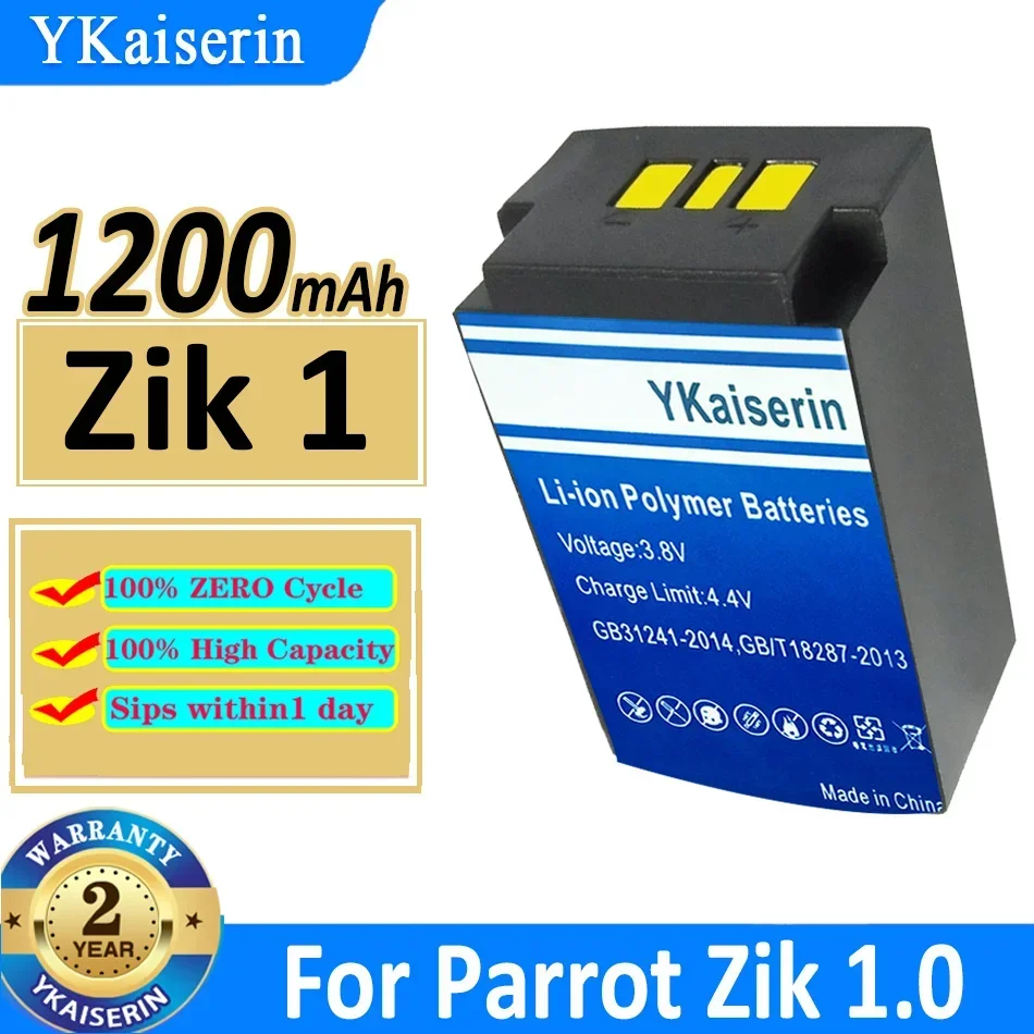 

YKaiserin Zik 1 Battery 1200mAh for Parrot ZIK 1/1.0 One Zik1 High Capacity Portable Batteries + Track NO