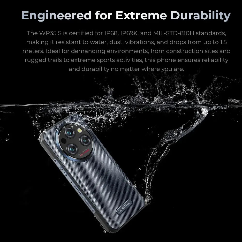 Oukitel WP35 S Rugged phone  24GB(6+18)+256GB 11000mAh phones androids NFC rugged Smartphone Business phone