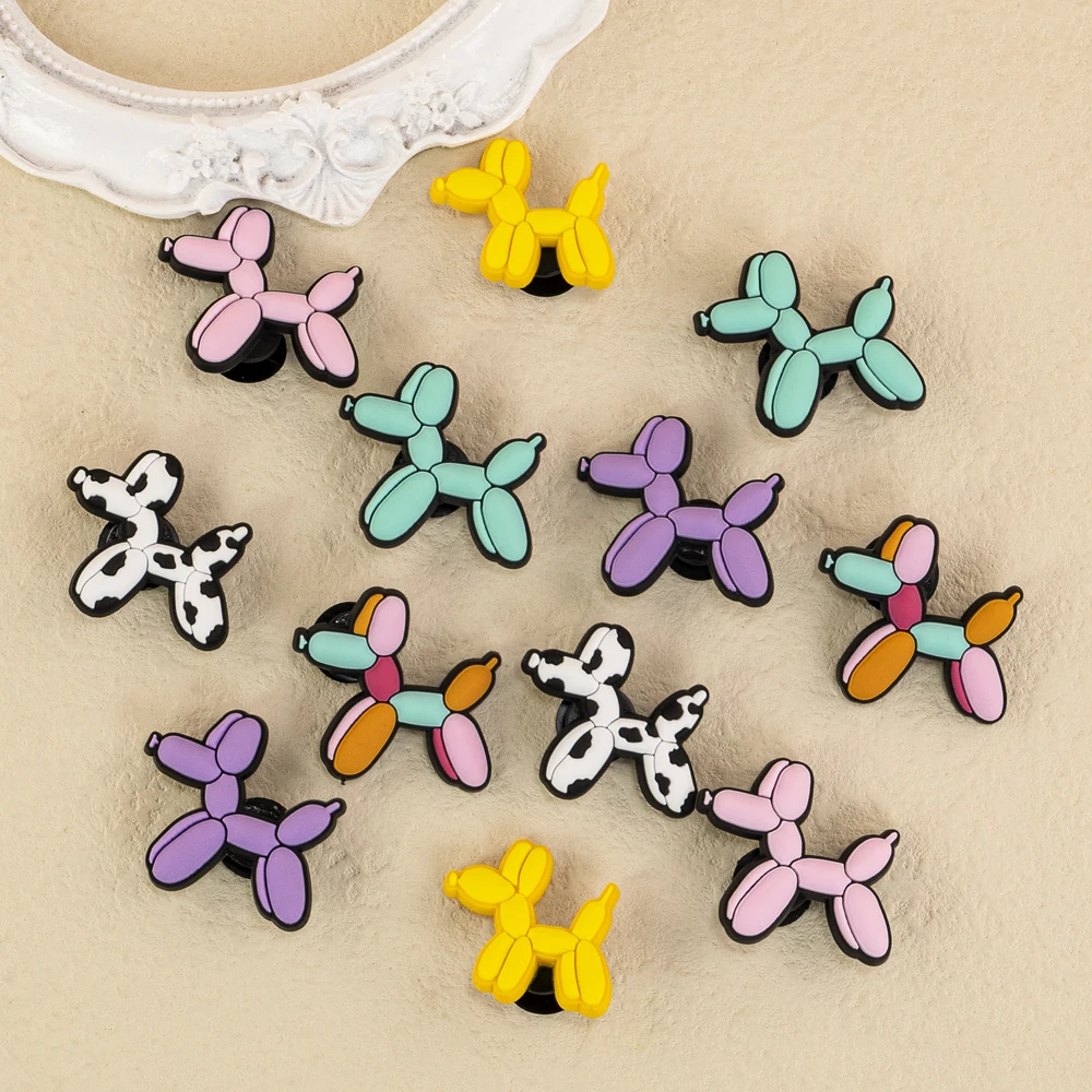 1/6 PVC Balloon Dog Shoe Charms Cute Animal Shoe Decorations Pins for Men Women Kids Gift Sandals Clog Accessories Clog Buckles