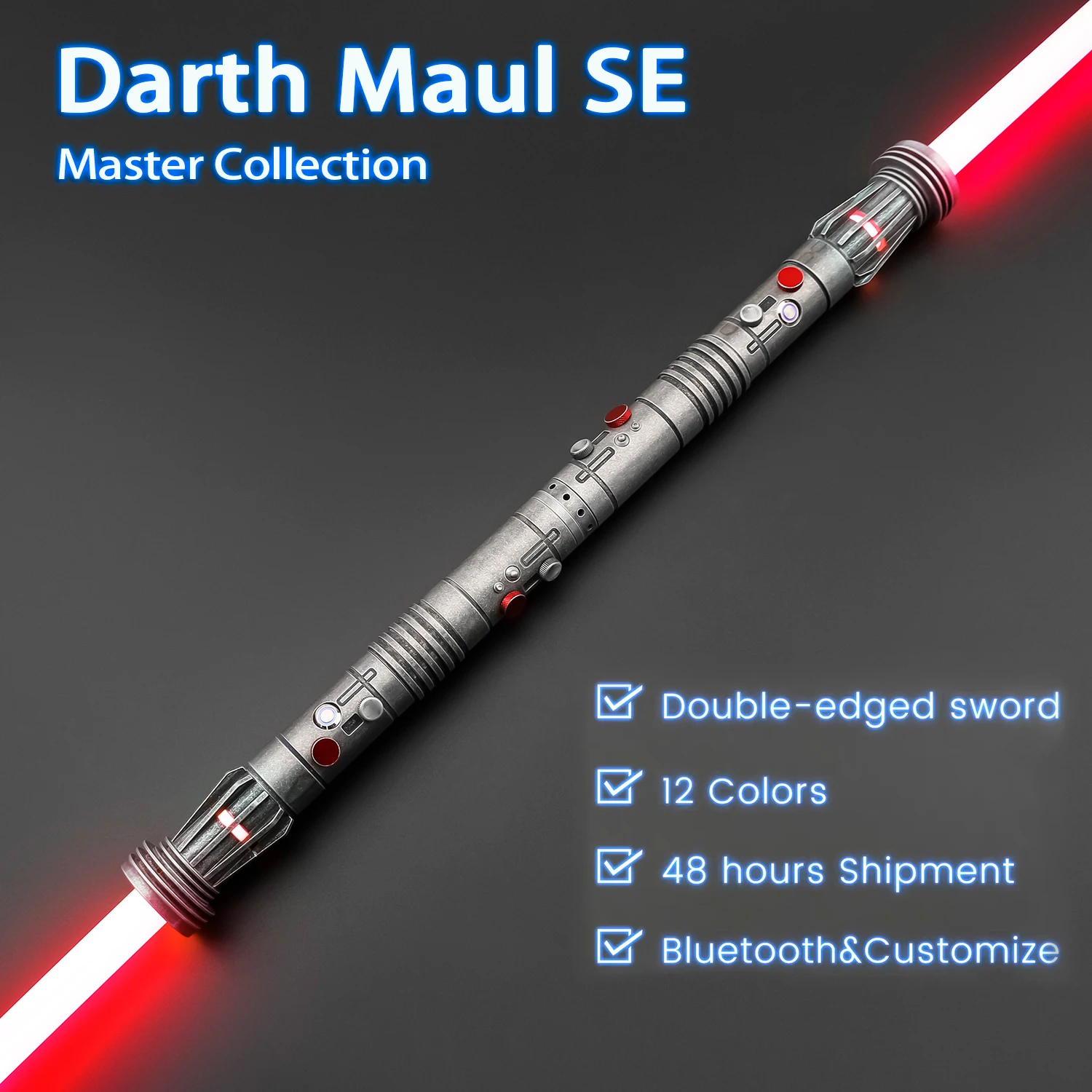 TXQSABER Darth Maul SE Weathered Lightsaber Heavy Dueling Double-edged Sword 82/92cm blade Jedi Laser for Cosplay Force Blaster