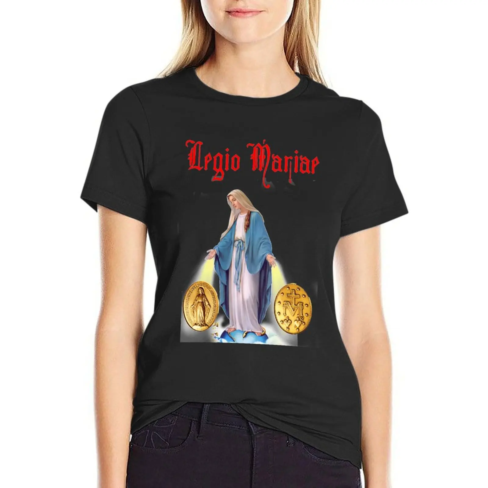 

Legion of Mary T-Shirt Aesthetic clothing cute tops t-shirts for Women graphic tees funny