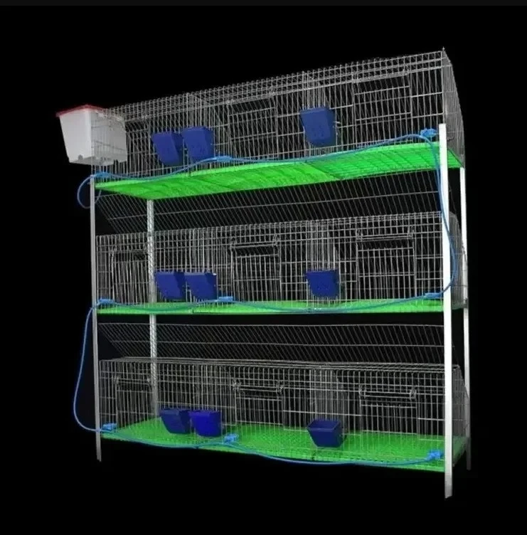 Rabbit Cage Manure Removal System Extra-Large Domestic Breeding Cage Manure Removal Tool Exclusively for Automated Breeding Farm