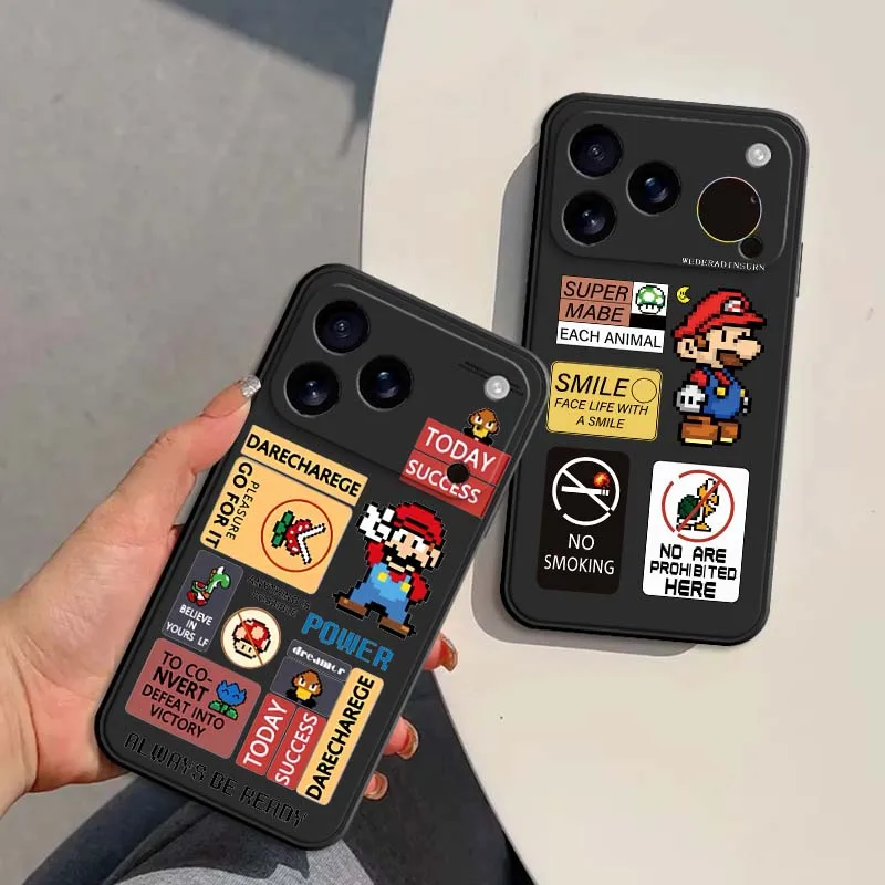 

Comics Supers M-Marios Cartoon Phone Case For Apple iPhone 17 Air 16 16E 15 14 13 12 11 Pro Max Plus Black Soft TPU Cover