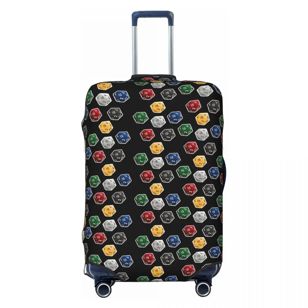 

D20 Dice Set Pattern Suitcase Cover Cruise Trip Vacation Strectch Luggage Case Protector