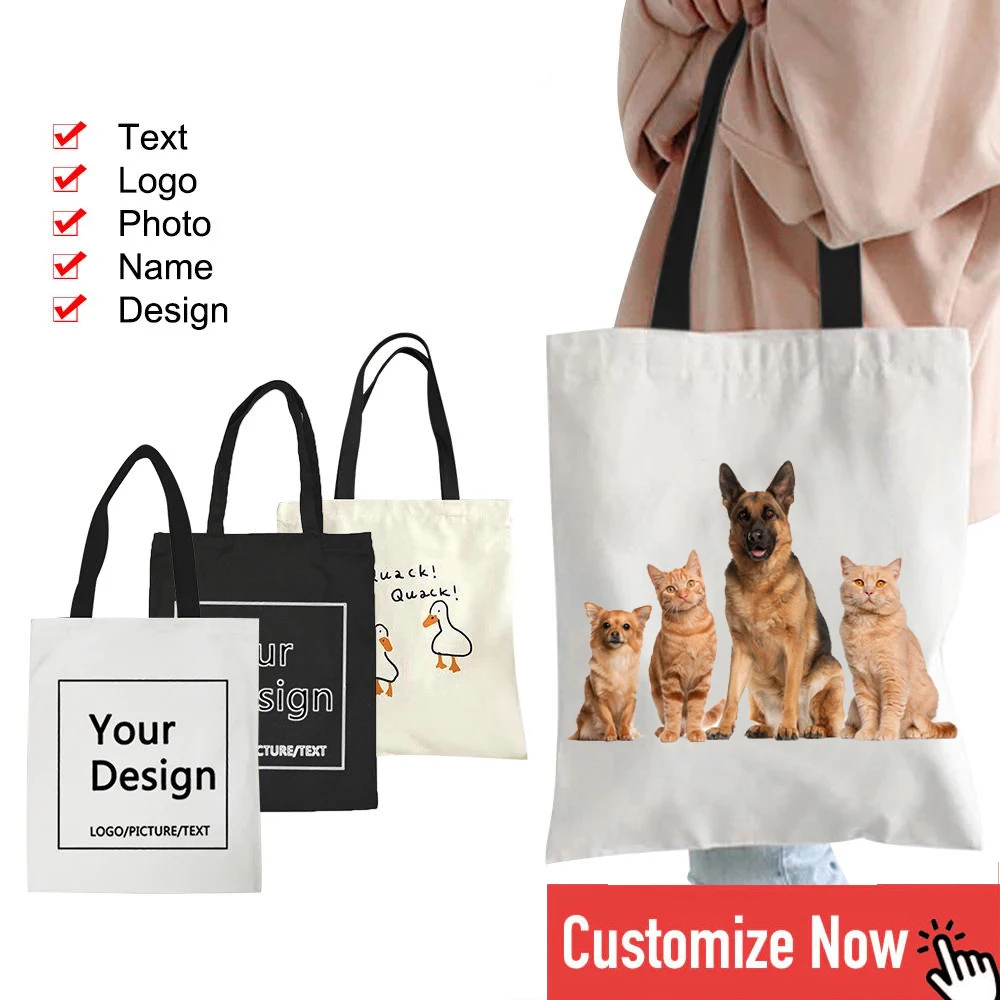 

Hot Selling Customized Pet Casual Canvas Bags Fashion Women Handbags Shopping Tote Bag Cat Dog Animal Travel Shoulder Gross Bag