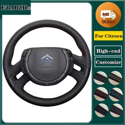 Braid Car Steering Wheel Cover For Citroen C4 Picasso 2007-2013 Customized Microfiber Leather Steering Wrap Car Accessories