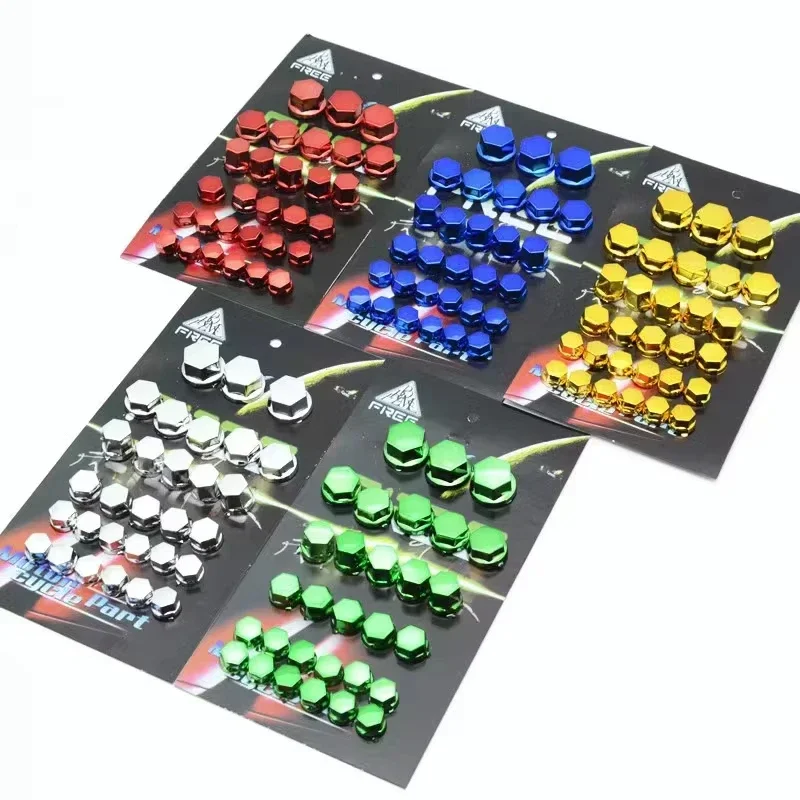 Multi-color selection motorcycle screw cap  chrome alloy decorative cover for Yamaha and - stylish hexagonal bolt cap, 30 pieces