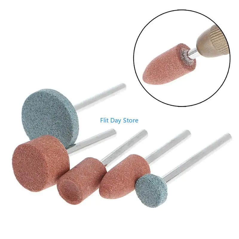 F92C 5Pcs 3mm Shank Wheel for Head Grinding Polishing Electric Grinder Power Tool