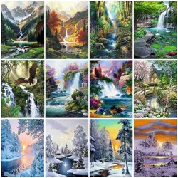 HUACAN DIY Diamond Painting Waterfall Landscape 5d Handicraft Full Square Diamond Embroidery Cross Stitch Mountain Wall Art