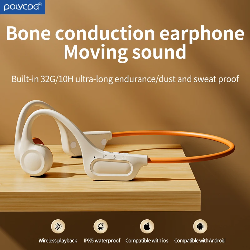 POLVCDG Bone Conduction 32G Ear Hook Bluetooth Earphone IPX5 Waterproof sports Running Cycling Wireless Bluetooth headset