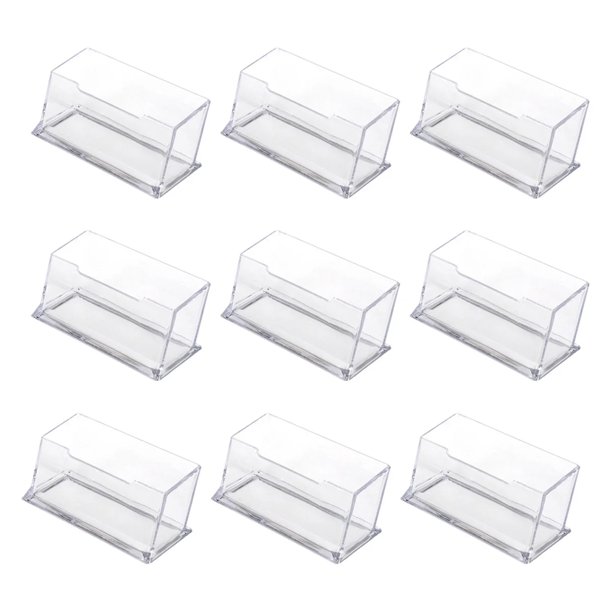 

10Pcs Transparent Business Card Organizer Desktop Stand Storage Display Box for Office Business Case Stand Box