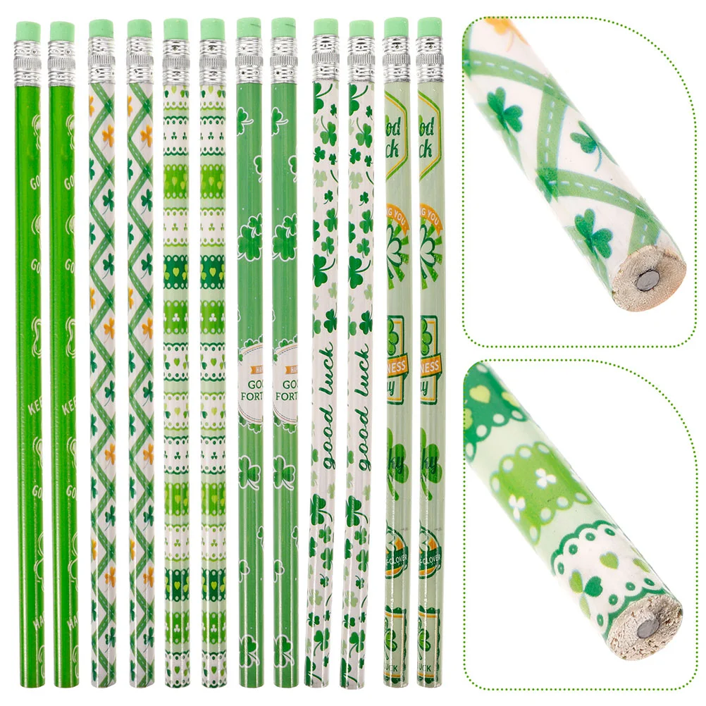 

24 Pcs Cartoon Four Leaf Pencil Student Use Pencils for Kids Wooden School Writing