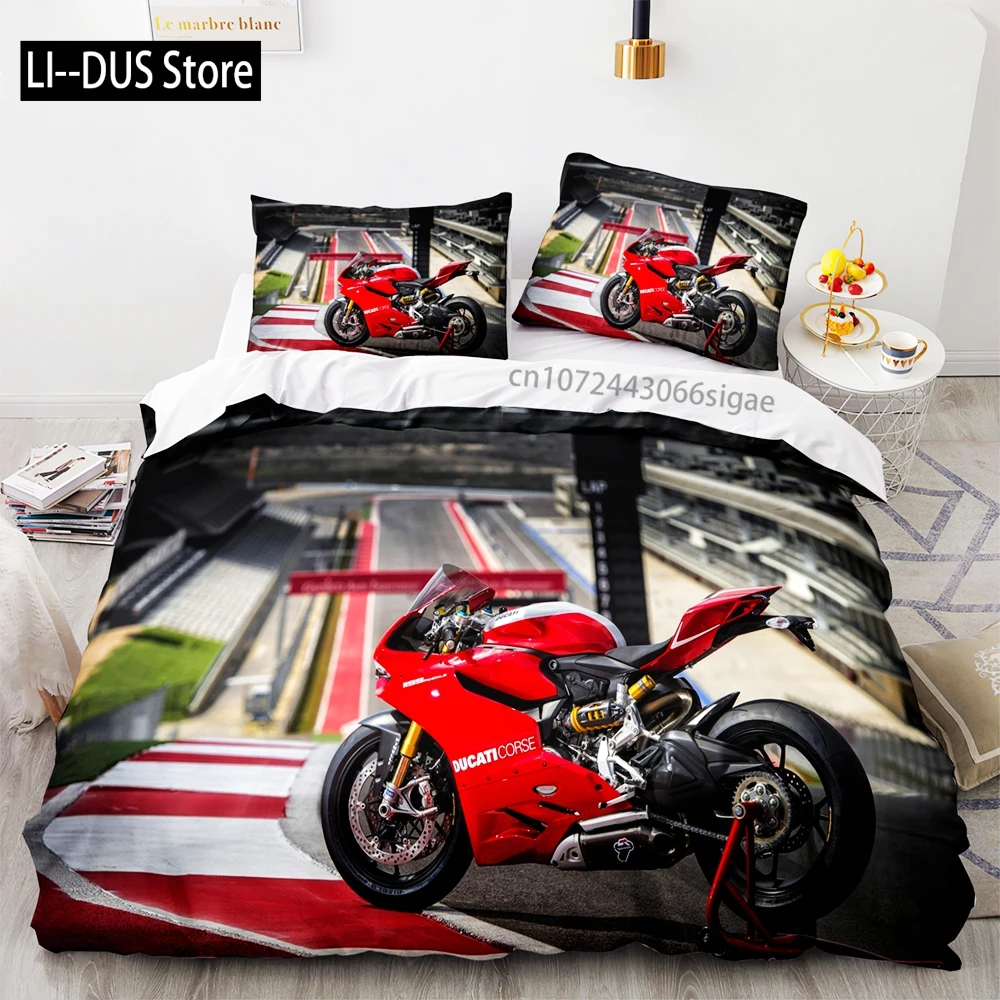 

Motorcycle Bedding Set Single Twin Full Queen King Size Wild Race Bed Set Aldult Kid Bedroom Duvetcover Sets 3D Anime Cool 034