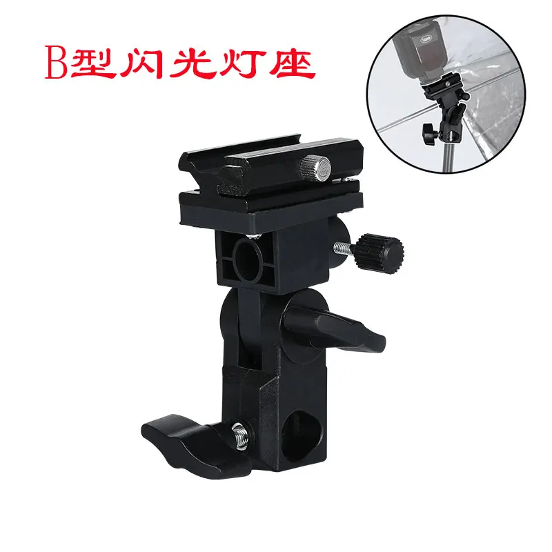 

The B-type hot shoe lamp socket bracket adapter can be connected tothe umbrella-shaped light box reflective umbrella accessories