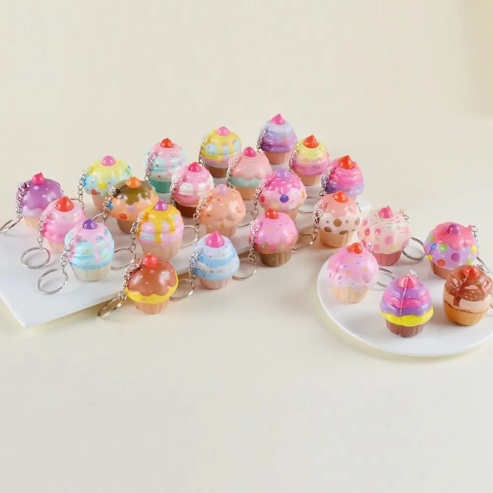 Stretch Squeezing Doughnut Keychain Slow Rebound Cupcakes Keyring Ice Cream Sensory Fidget Toys