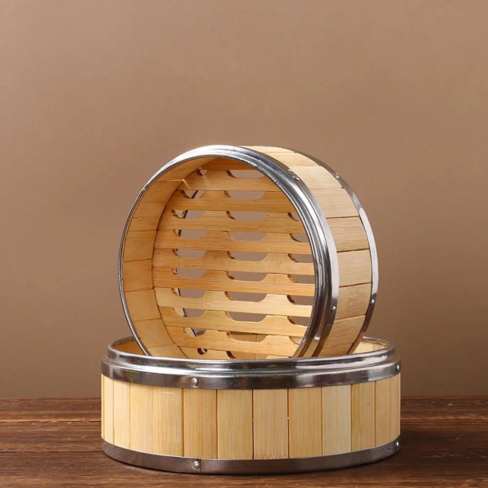 

1Set Stainless Steel Bamboo Steamer Multi-Layer Kitchen Covered Food Steamer Basket Practical Steam Basket for Cooking Dumplings