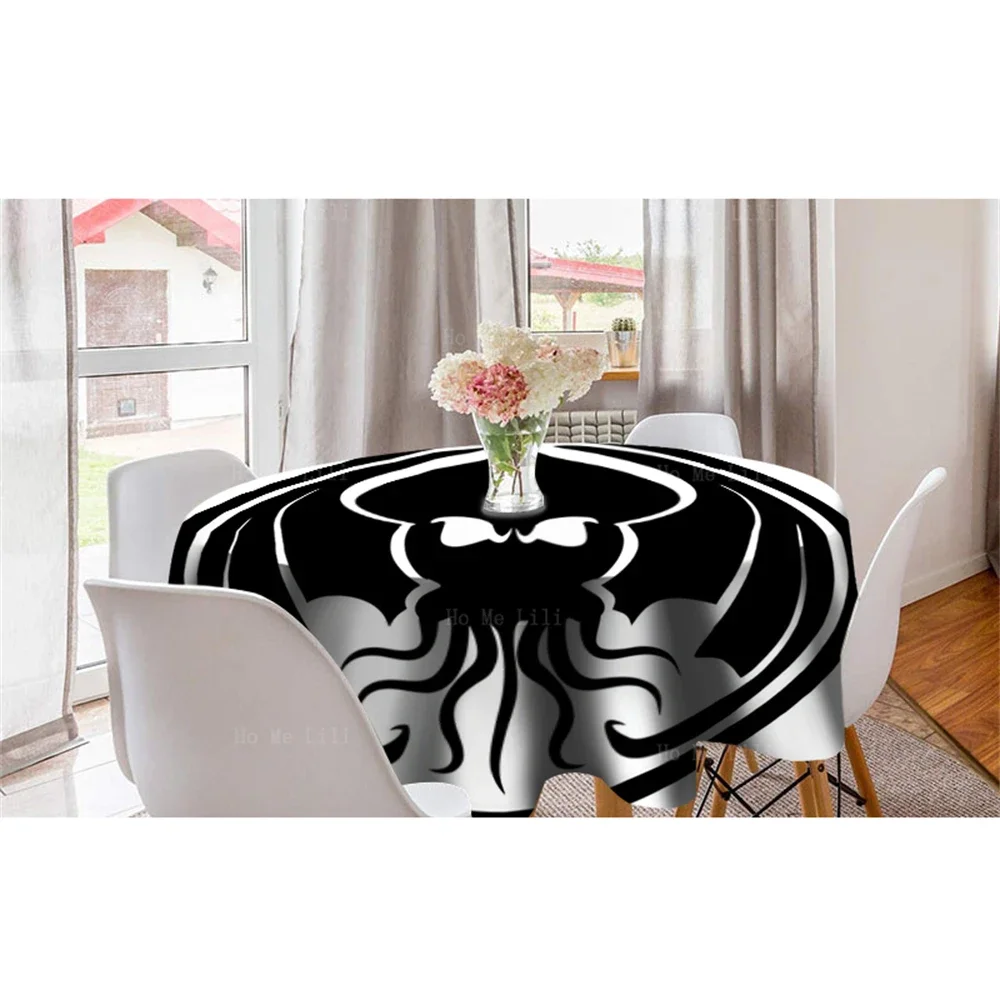 Dark Souls Mythological Evil God Octopus Tattoo Fabric Round Tablecloth