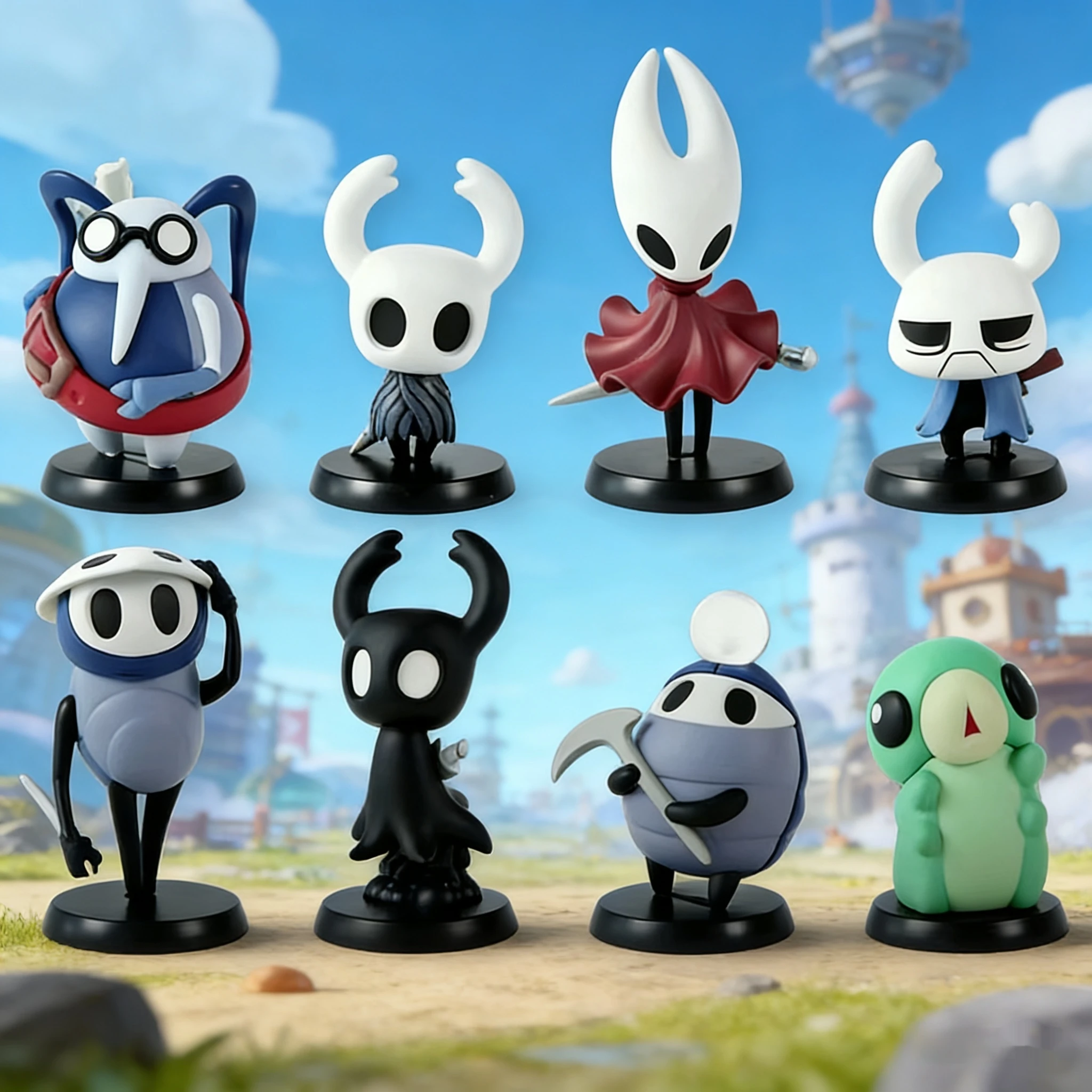 Ensemble de figurines de jeu de chevalier creux, 8 pièces, coque d'ordinateur, décoration de bureau, ornement, figurines d'action en PVC, cadeaux pour garçons, en Stock