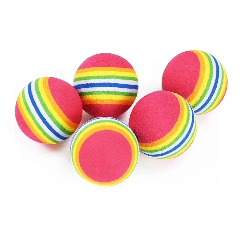 1-6PCS Rainbow EVA Cat Toys Ball Interactive Cat Dog Play Chewing Rattle Scratch EVA Ball Training Balls Pet Toys Supplies