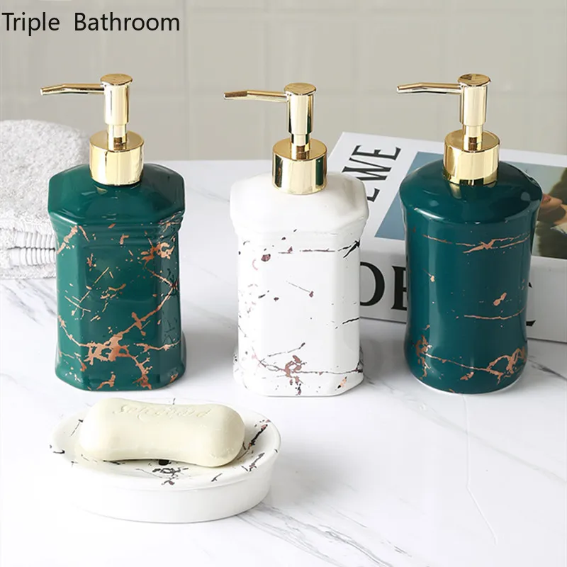 

Bathroom Accessories Shampoo Shower Gel Bottles Soap Bottle Ceramics Home Kitchen Soap Dish Wristband Dispenser Soap Dish