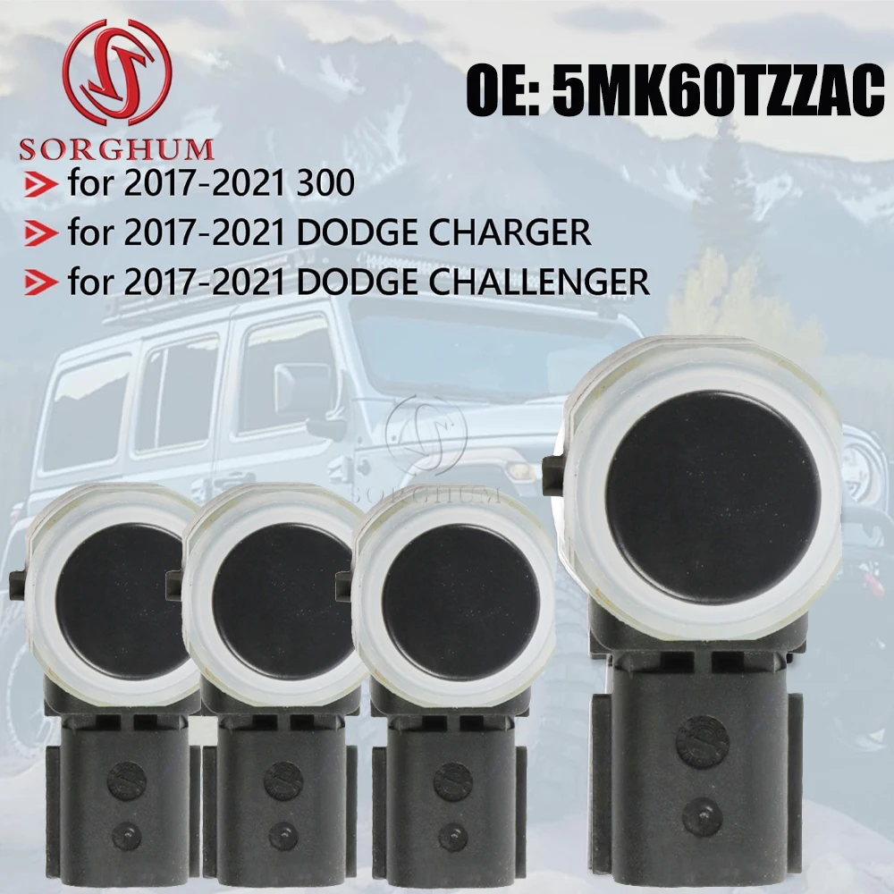 SORGHUM 4PCS 5MK60TZZAC PDC Parking Sensor For Chrysler 300 Dodge Charger Challenger 2017-2022 Reverse Radar Park Assist Sensor