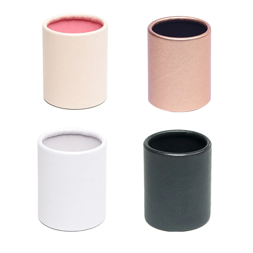 

4 Pcs Mini Hug Bucket Flower Boxes Pink Black Cylinder Cases Gifts Valentine Mother DIY Floral Round Paper
