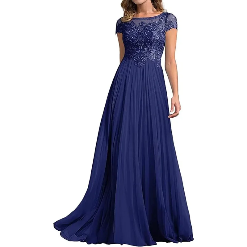 A Line تول مغرفة زين كم قصير فستان أم العروس ملابس السهرة الرسمية حفلة موسيقية طول الأرض سحاب حجم كبير #4