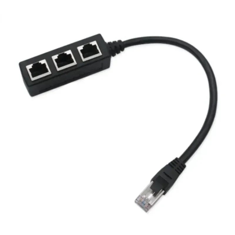 Cable divisor Ethernet RJ45, 1 macho a 3 hembra, adaptador de conector para Cat5, Cat6Ethernet
