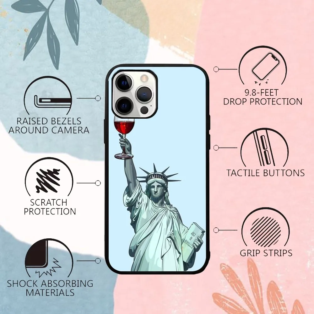 Funny Statue Of Liberty Phone Case For IPhone16 15 14 13 Pro Max 11 12 Alex Mirror For Magsafe Wireless Charging Cover